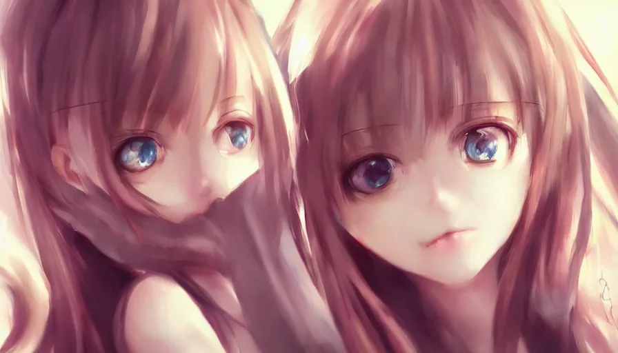Prompt: cute anime girl by wlop, heterochromia, photorealistic