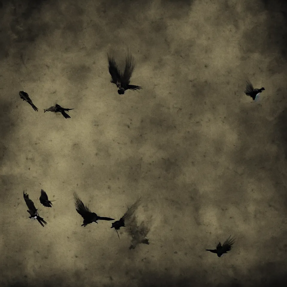 Image similar to birds by ben templesmith, dynamic lighting, cinematic, epic composition, masterpiece