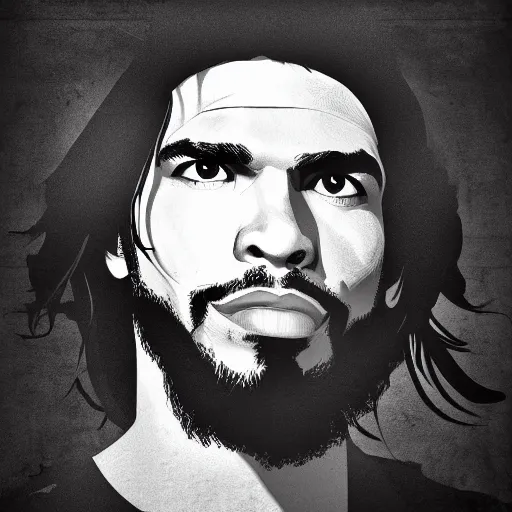 Prompt: Portrait of Jayson Tatum as Che Guevara, Black and White, digital art, trending on artstation, octane render, inspiring, dignifying