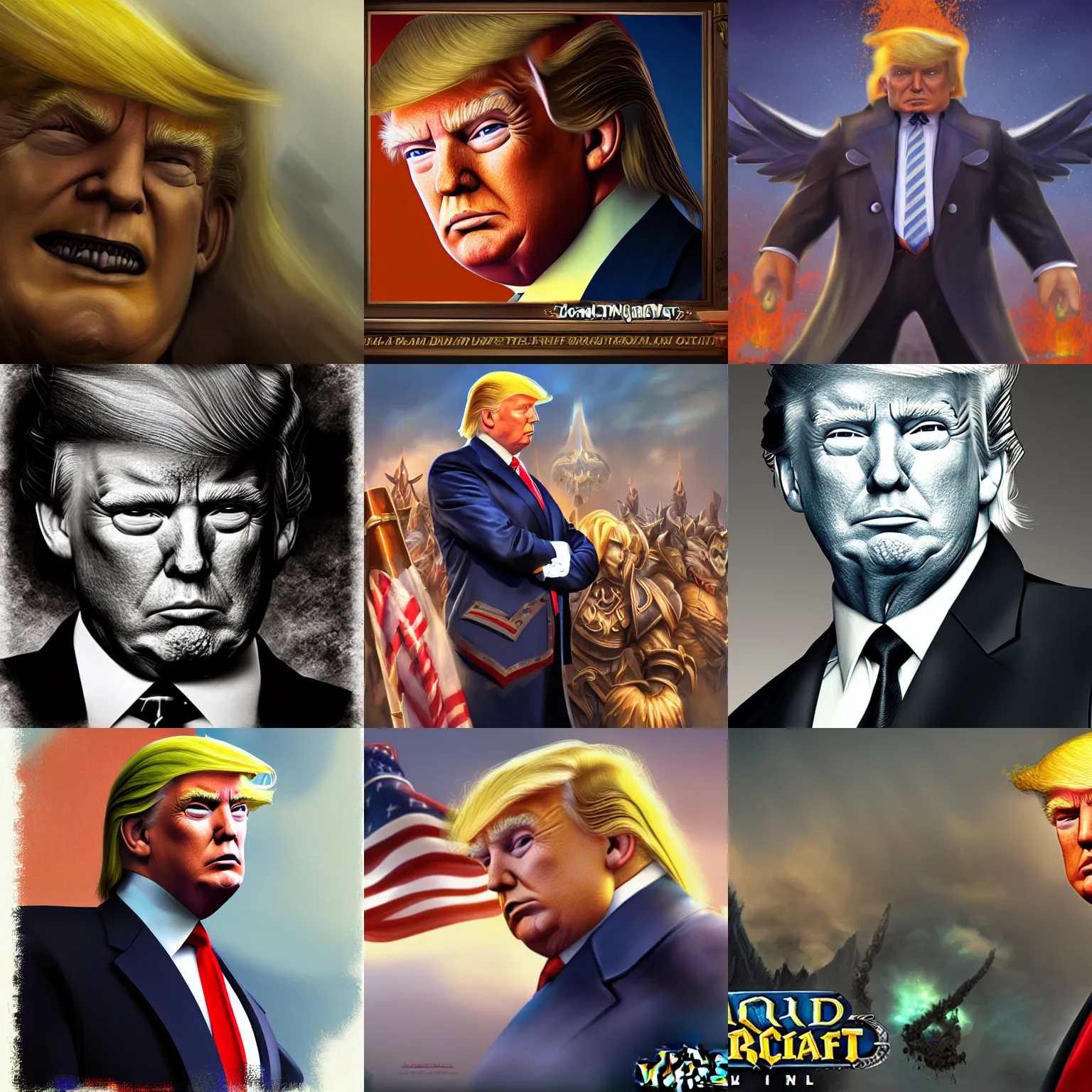 Prompt: donald trump by world - of - warcraft, blizzard, rule of thirds, seductive look, beautiful