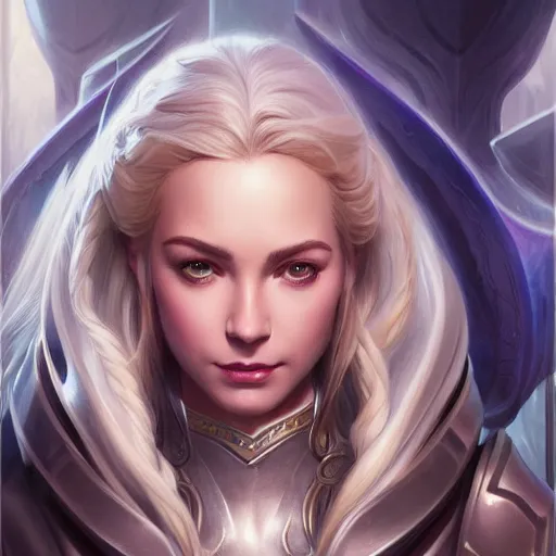 Image similar to jaina proudmoore character portrait, close up, concept art, intricate details, highly detailed photorealistic portrait by michael komarck, adam hughes, seseon yoon, artgerm and warren louw