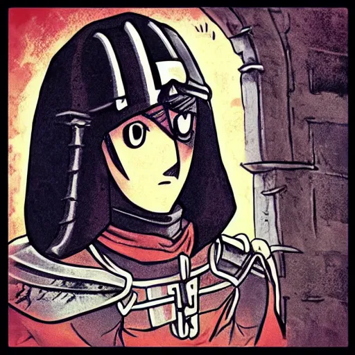 Image similar to “a manga medieval knight”