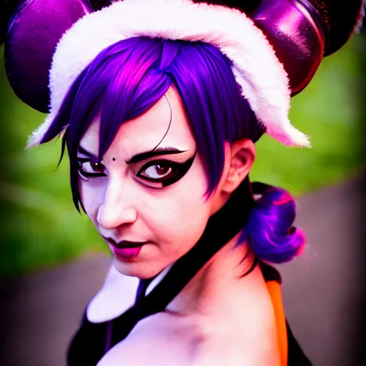 Image similar to photograph of a jolyne kujoh, cosplay, filmic, cinematographic