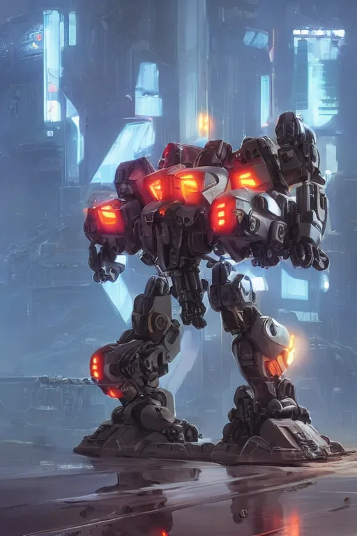 Image similar to mechwarrior 5 : mercenaries mech rockman cyborg robot boss tank engine octane render, 4 k, hd 2 0 2 2 3 d cgi rtx hdr style chrome reflexion glowing global fanart artstation by jesper ejsing, by rhads, makoto shinkai borderlands and by feng zhu rossdraws digital cinematic pixar and disney unreal