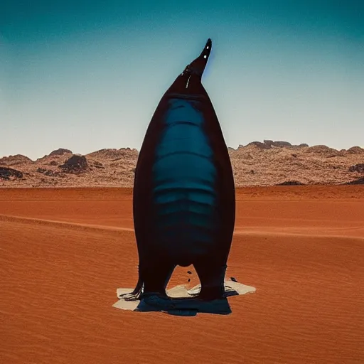 Image similar to 🐋🤖🦕👽🐳 in desert, photography by bussiere rutkowski andreas roch