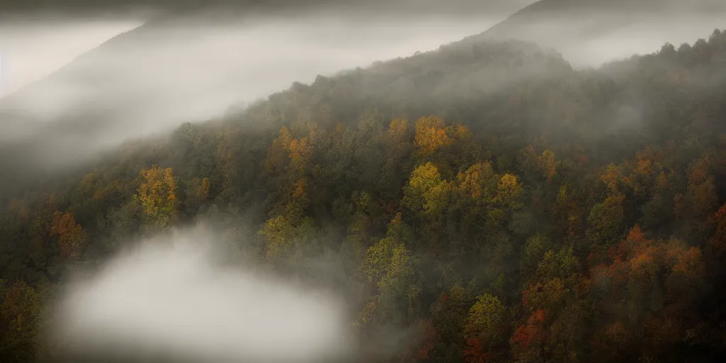 Image similar to foggy appalachian mountain landscape by andreas franke