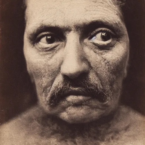 Image similar to close up portrait of a poilceman photo by Diane Arbus and Louis Daguerre