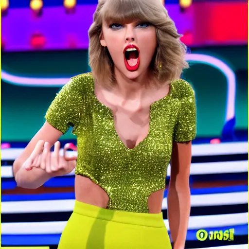 Image similar to taylor swift screaming on the price is right