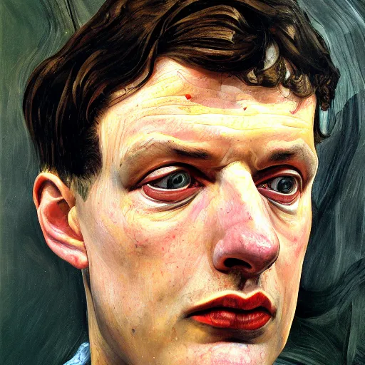 Image similar to high quality high detail painting by lucian freud, hd, ian curtis