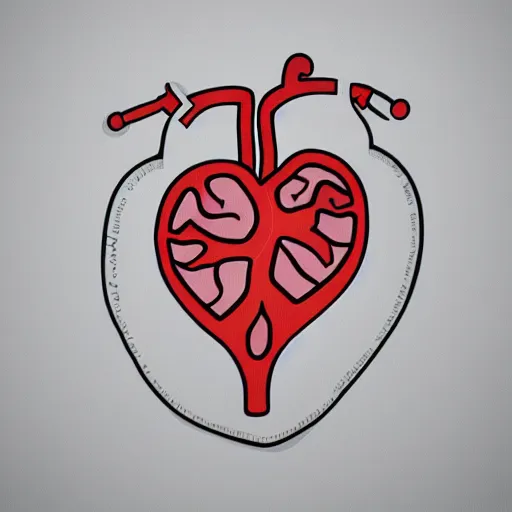 Image similar to anatomically correct heart, centered, white background