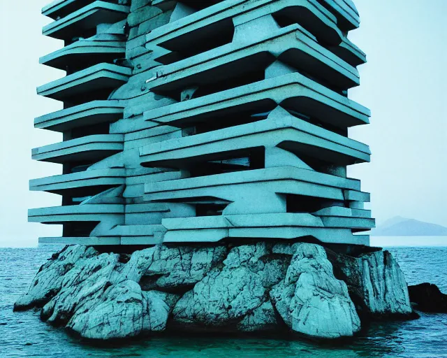 Image similar to seapunk brutalism