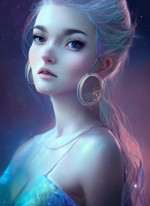 Image similar to dreamlike luxury stunning aquarius ( astrology ) portrait, art by artgerm, wlop, loish, ilya kuvshinov, 8 k realistic, hyperdetailed, beautiful lighting, detailed background, depth of field, frostbite 3 engine, cryengine