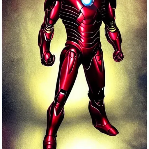 Prompt: iron man in batman suit