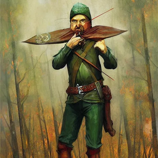 Image similar to Robin Hood, artwork by Esao Andrews,