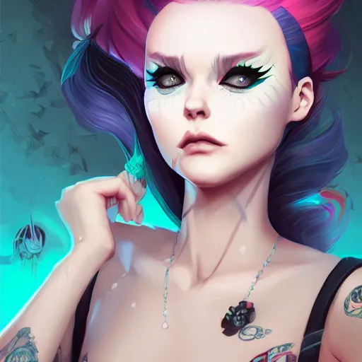 Image similar to a portrait of a beautiful punkrock girl, art by lois van baarle and loish and ross tran and rossdraws and sam yang and samdoesarts and artgerm and saruei, digital art, highly detailed, intricate, sharp focus, Trending on Artstation HQ, deviantart, unreal engine 5, 4K UHD image