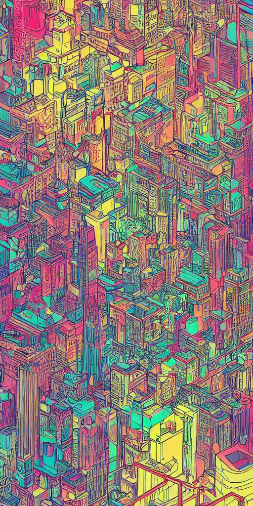 Image similar to san francisco, ultrafine detailed illustration by james jean, intricate linework, bright colors, behance contest winner, vanitas, angular, altermodern, unreal engine 5 highly rendered, global illumination, radiant light, detailed and intricate environment