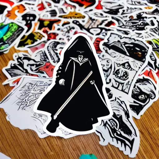 Image similar to the dark Lord sticker illustration,