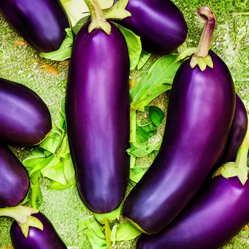 Image similar to an eggplant exploding into eggplants, award-winning photography