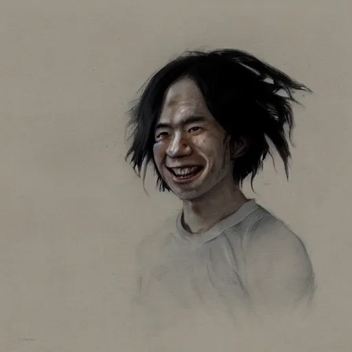 Image similar to portrait of amos yee with a sinister smile, by greg rutkowski