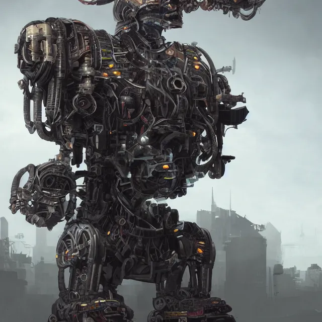 Image similar to greeble, mech kitbash, intricate mechanic, modern technology, gritty, cgsociety