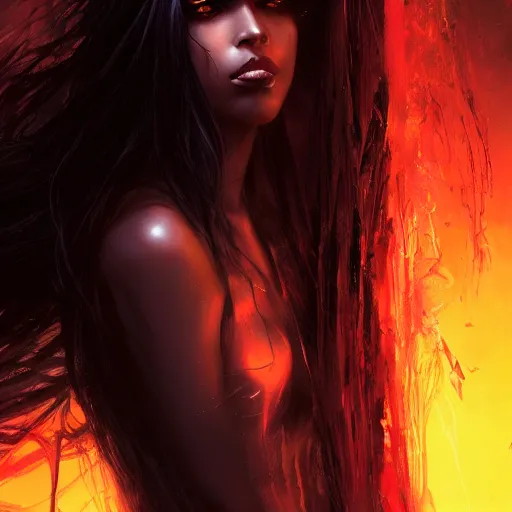 Prompt: aaliyah, darkwave, darksynth, concept headshot art, sharp, digital matte painting, art by luis royo, greg rutkowski, wlop, dramatic lighting, trending on artstation