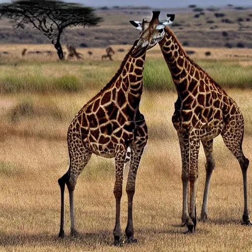 Prompt: ultra realistic photo of eroding giraffes