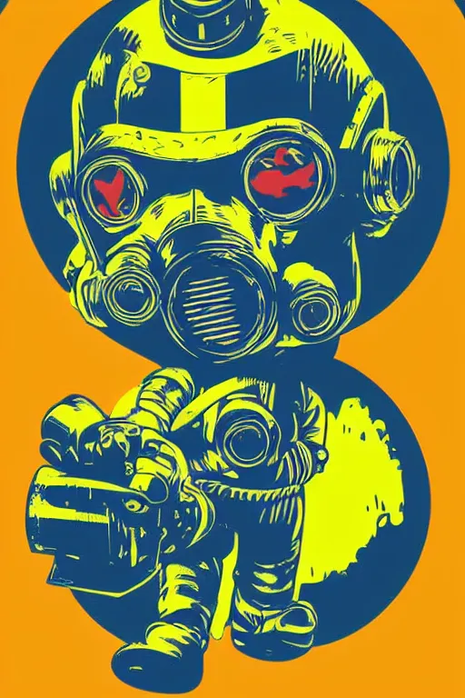 Image similar to fallout 7 6 retro futurist illustration art by butcher billy, sticker, colorful, illustration, highly detailed, simple, smooth and clean vector curves, no jagged lines, vector art, smooth andy warhol style