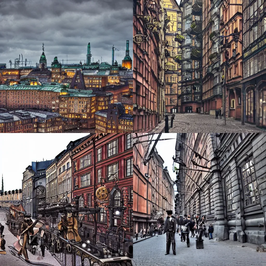 Prompt: steampunk stockholm