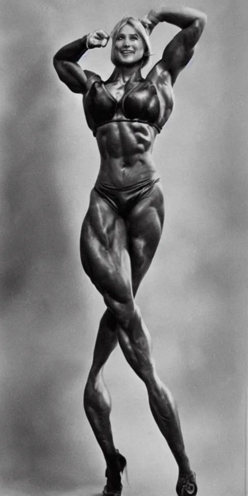 Image similar to gigachad as woman, full body photo, bodybuilder Ernest Khalimov