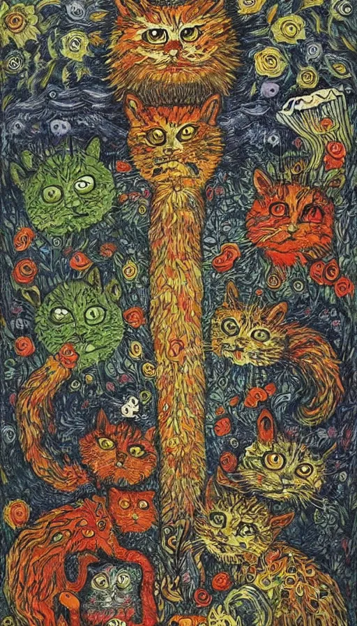 Prompt: the end of the world, by louis wain