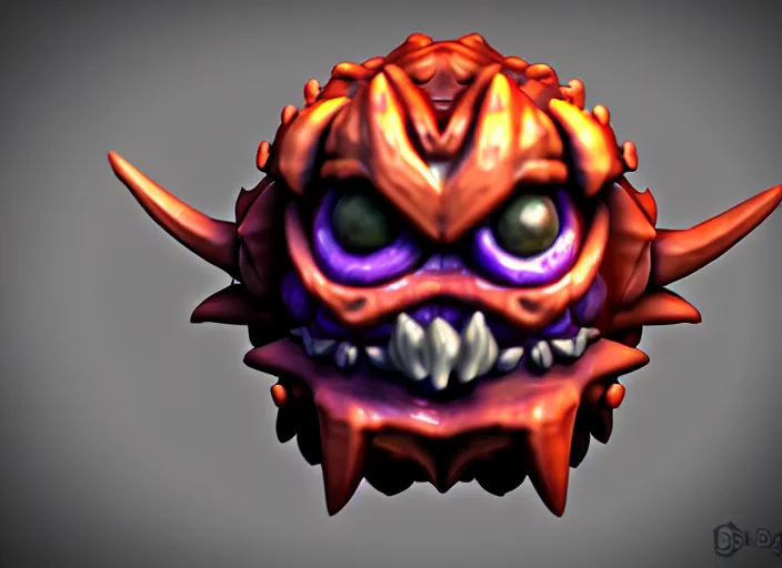 Image similar to raging oni beholder head, stylized stl, 3 d render, activision blizzard style, hearthstone style, darksiders art style