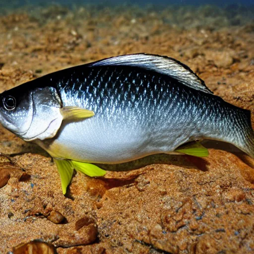 Prompt: First fish to walk on land