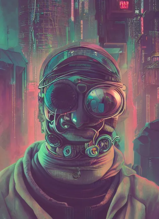 Image similar to portrait, cyberpunk hero, floating detailes, very detailed face, leaves by miyazaki, colorful palete illustration, kenneth blom, mental alchemy, james jean, pablo amaringo, naudline pierre, contemporary art, hyper detailed