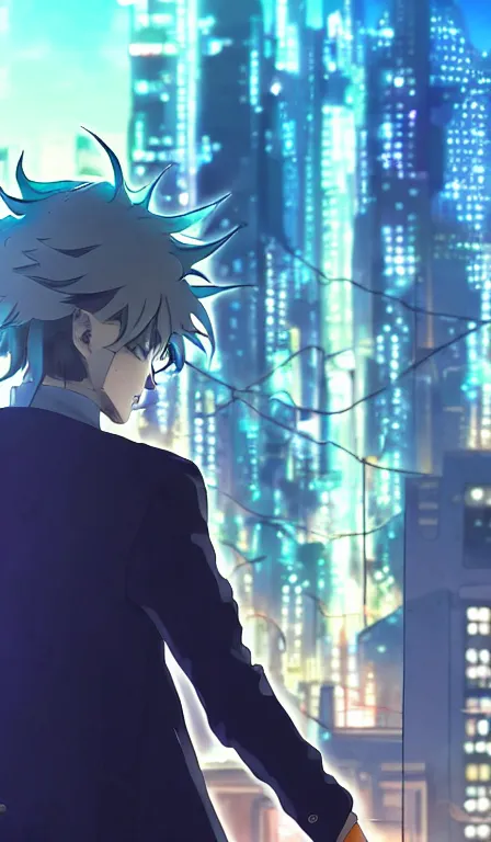 Prompt: anime fine details portrait of Joker in front of cyberpunk moder city landscape on the background deep bokeh, close-up view, anime masterpiece by Studio Ghibli. 8k, sharp high quality anime, artstation