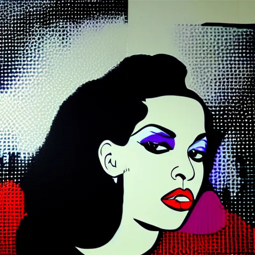 Image similar to Wall mural portrait of Prince, urban art, pop art, artgerm, by Roy Lichtenstein