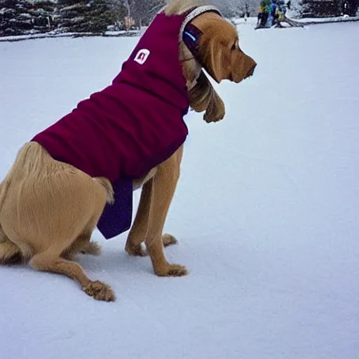 Prompt: A saluki dog wearing a turtleneck, looking like the villain in a movie where a golden retriever wins a snowboarding tournament