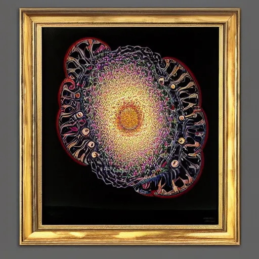 Image similar to painting of mandelbrot fractal by salvador dali