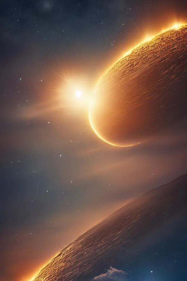 Image similar to total solar eclipse, highly detailed, beautiful, stunning composition, 4 k, phone wallpaper