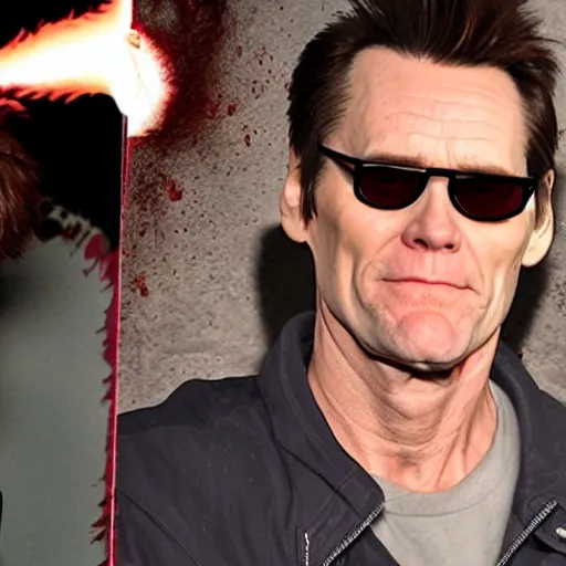 Prompt: Jim Carrey as Cletus Kasady