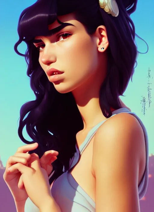 Prompt: cute mafia boss dua lipa, natural lighting, path traced, highly detailed, high quality, digital painting, by don bluth and ross tran and studio ghibli and alphonse mucha, artgerm