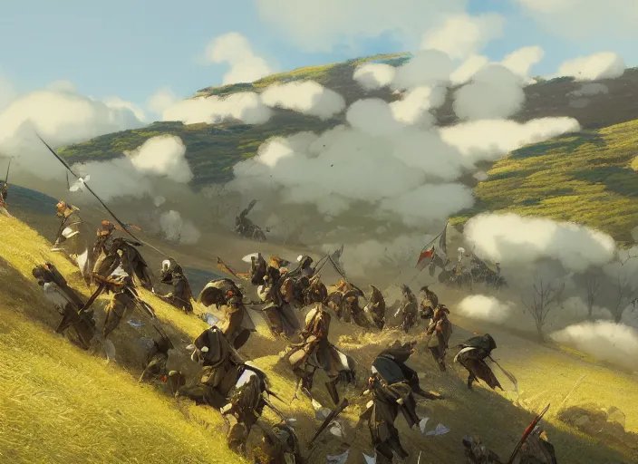 Image similar to battle of balaclava in october 1 8 5 4, finely detailed perfect art, painted by greg rutkowski makoto shinkai takashi takeuchi studio ghibli