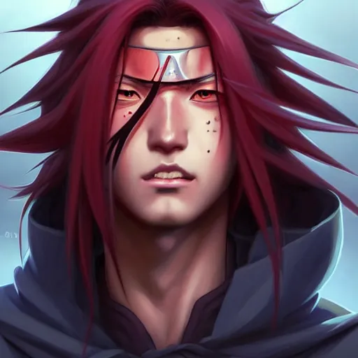 Image similar to portrait of madara uchiha from naruto shippuden, highly detailed, digital painting, artstation, concept art, smooth, sharp focus, illustration, art by artgerm and greg rutkowski and alphonse mucha, beautiful composition