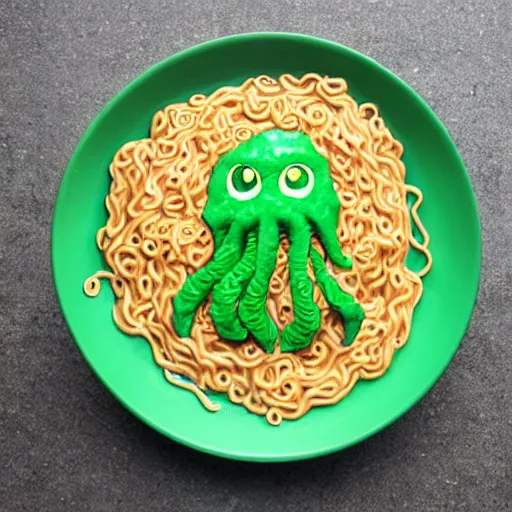 Image similar to cthulhu made of ramen