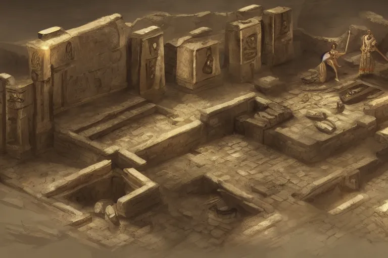 Prompt: ancient egyptian gaming setup, 4 k, hd, concept art