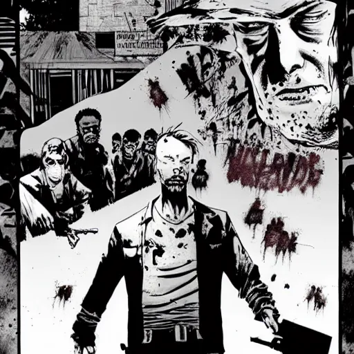 Image similar to the walking dead comic drawn by ben templesmith
