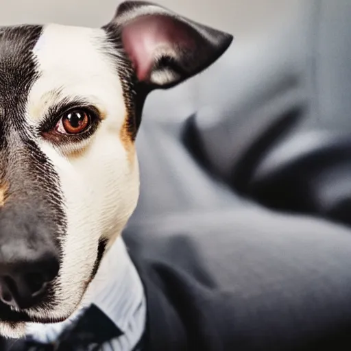 Prompt: dog in a suit, realistic, photograph,