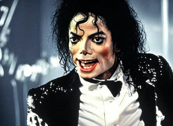 Image similar to a film still of michael jackson in doctor who ( 1 9 8 6 )