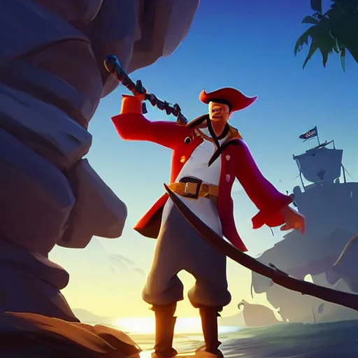 Image similar to painting jack the pirate on sea of thieves game avatar hero smooth face median photoshop filter cutout vector behance hd by jesper ejsing, by rhads, makoto shinkai and lois van baarle, ilya kuvshinov, rossdraws, illustration, art by ilya kuvshinov and gustav klimt