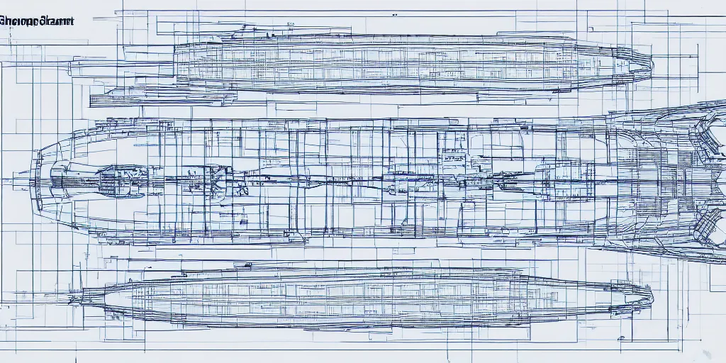 Prompt: spaceship schematic blueprint, realistic, 8k,