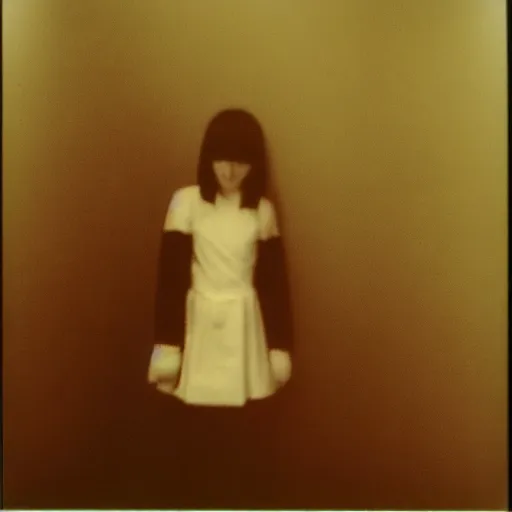 Image similar to atmospheric polaroid photograph of madotsuki in the backrooms